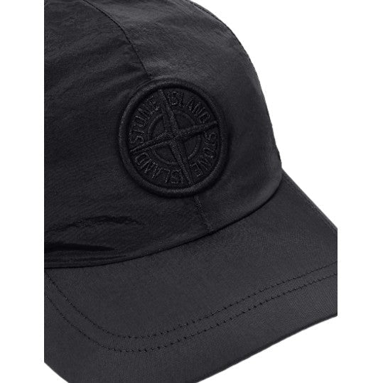 Stone Island Compass Embroidary Nylon Cap - 029 Black - Escape Menswear