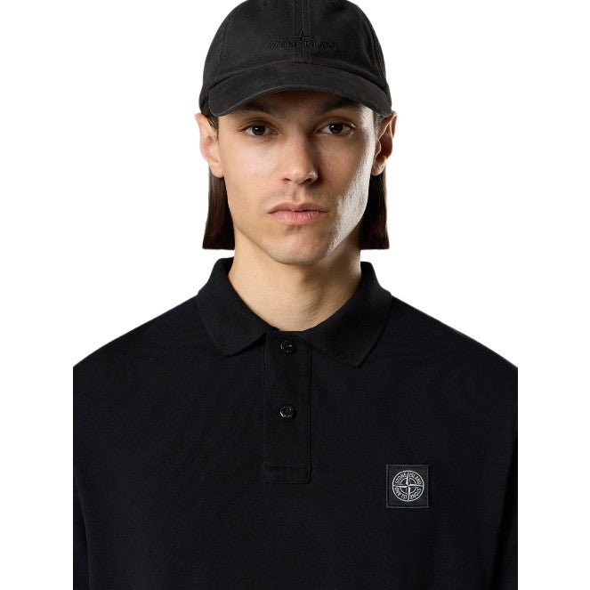 Stone Island Compass Patch Polo Shirt - 029 Black - Escape Menswear