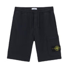 Stone Island Cotton Fleece Cargo Bermuda Shorts - V0020 Navy Blue - Escape Menswear
