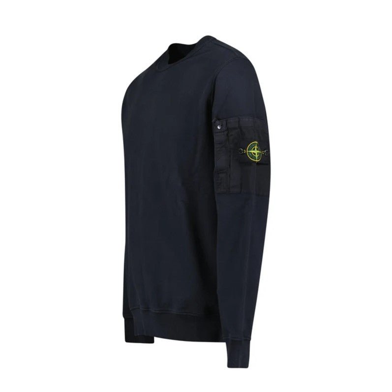 Stone Island Cotton Fleece Pocket Sweatshirt - V0020 Navy Blue - Escape Menswear