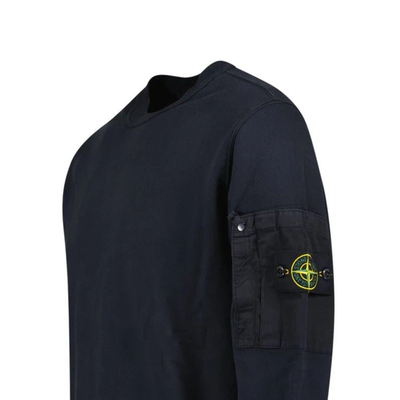 Stone Island Cotton Fleece Pocket Sweatshirt - V0020 Navy Blue - Escape Menswear