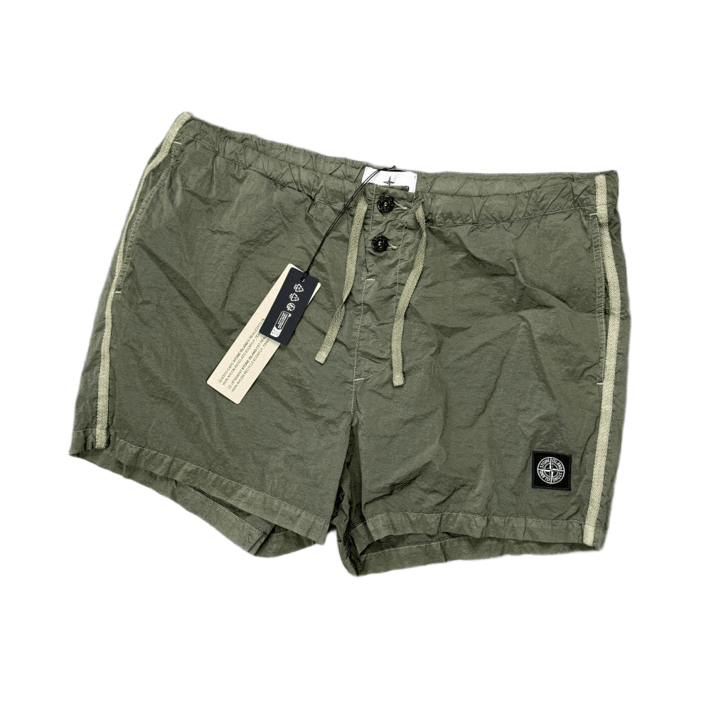 Stone Island Econyl® Nylon Swimshort - 05G Military Green - Escape Menswear