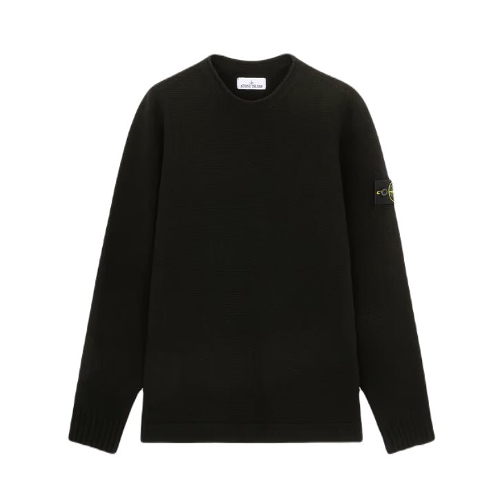 Stone Island Lambswool Sweater - Black - Escape Menswear