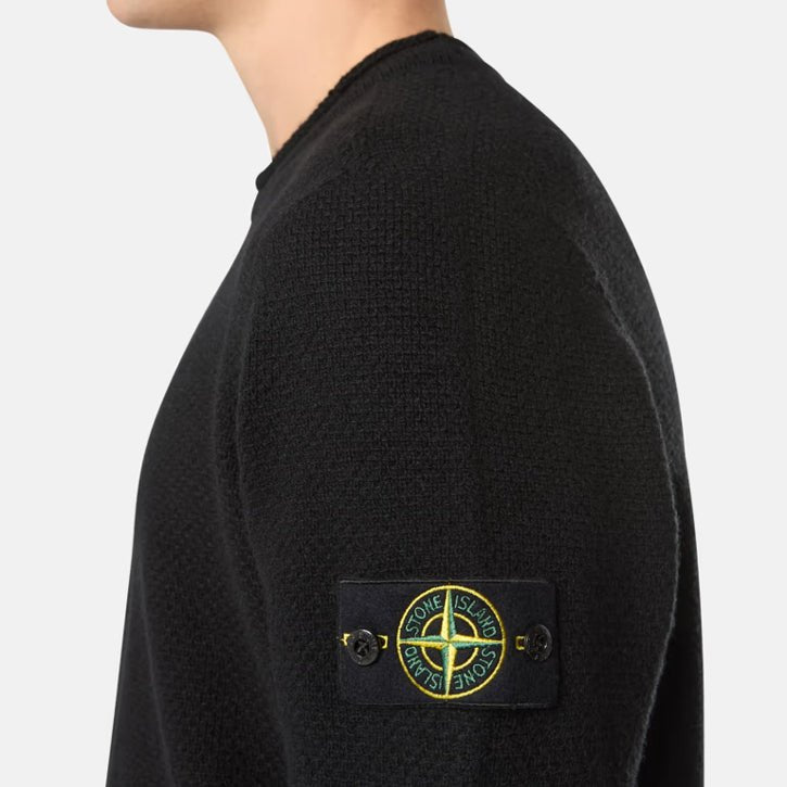 Stone Island Lambswool Sweater - Black - Escape Menswear