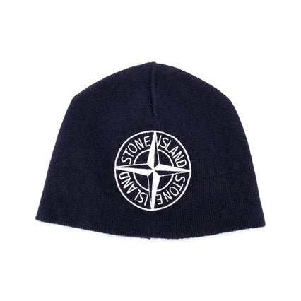 Stone Island Large Logo Junior Beanie - 20 Navy - Escape Menswear