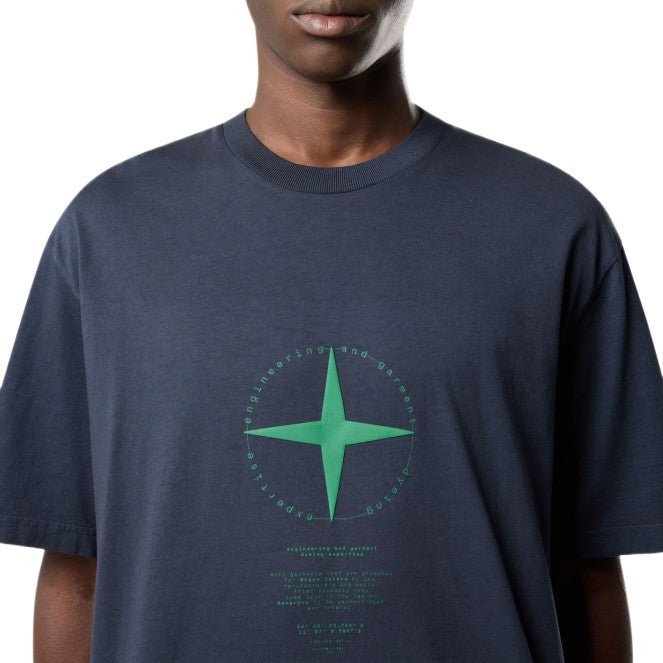 Stone Island Light Compass Print T-Shirt - 020 Navy Blue - Escape Menswear