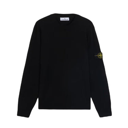 Stone Island Light Pure Wool Knit Sweater - Black - Escape Menswear