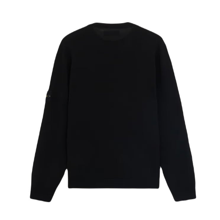 Stone Island Light Pure Wool Knit Sweater - Black - Escape Menswear