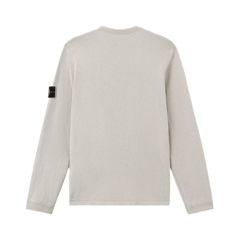 Stone Island Light Raw Organic Cotton Jumper - 061 Pearl Grey - Escape Menswear