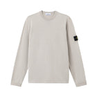 Stone Island Light Raw Organic Cotton Jumper - 061 Pearl Grey - Escape Menswear