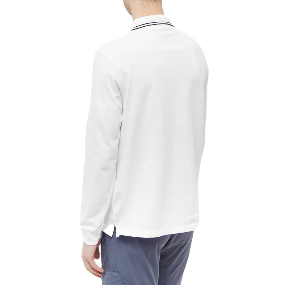 Stone Island Long Sleeve Tipped Polo - White - Escape Menswear