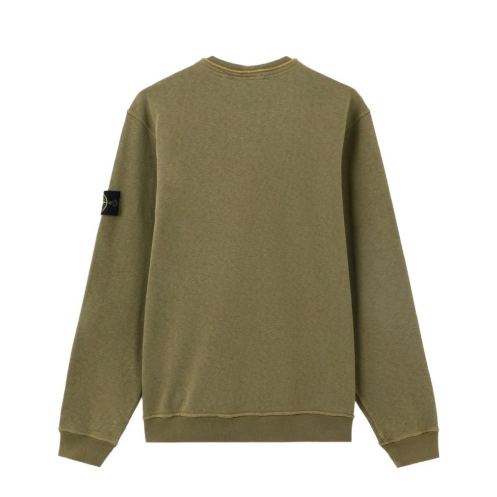 Stone Island Malfile Fleece Old Effect Sweatshirt - 05G Military Green - Escape Menswear