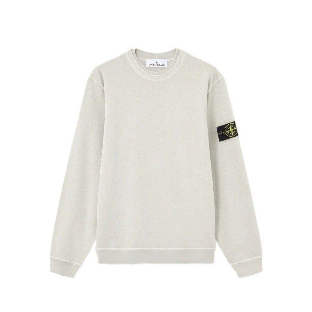 Stone Island Malfile Fleece Old Effect Sweatshirt - 161 Pearl Grey - Escape Menswear