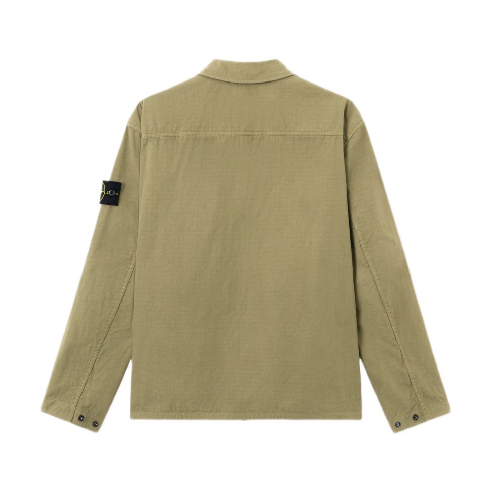 Stone Island Mercerised Ripstop Overshirt - V005G Military Green - Escape Menswear