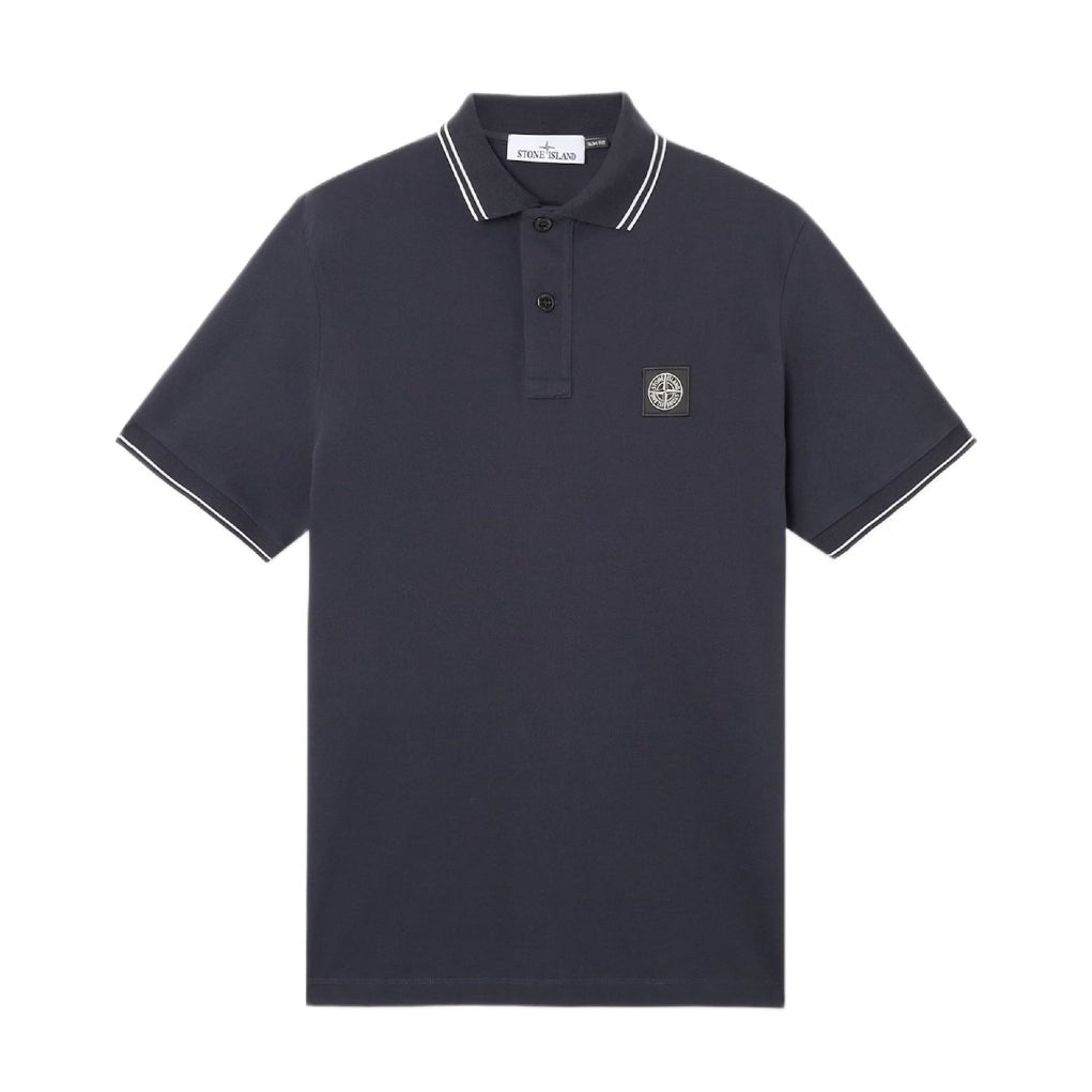 Stone Island Patch Tipped Polo Shirt - V0020 Navy Blue - Escape Menswear
