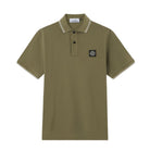 Stone Island Patch Tipped Polo Shirt - V005G Military Green - Escape Menswear