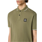 Stone Island Patch Tipped Polo Shirt - V005G Military Green - Escape Menswear