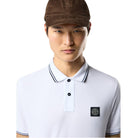Stone Island Patch Tipped Polo Shirt - V1001 White - Escape Menswear