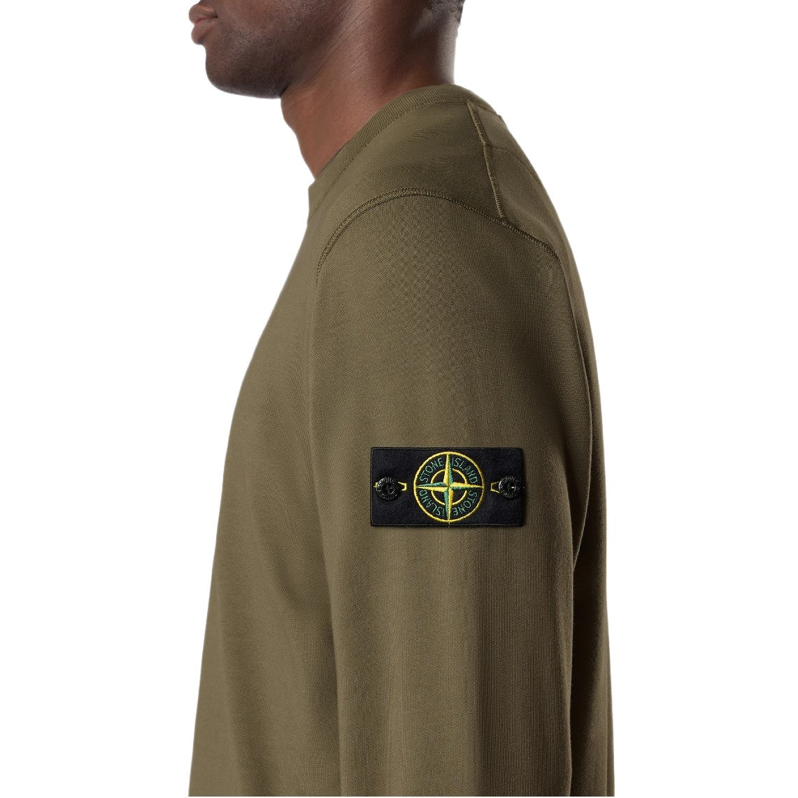Stone Island Raglan Sleeve Fleece Sweatshirt - 05G Military Green - Escape Menswear