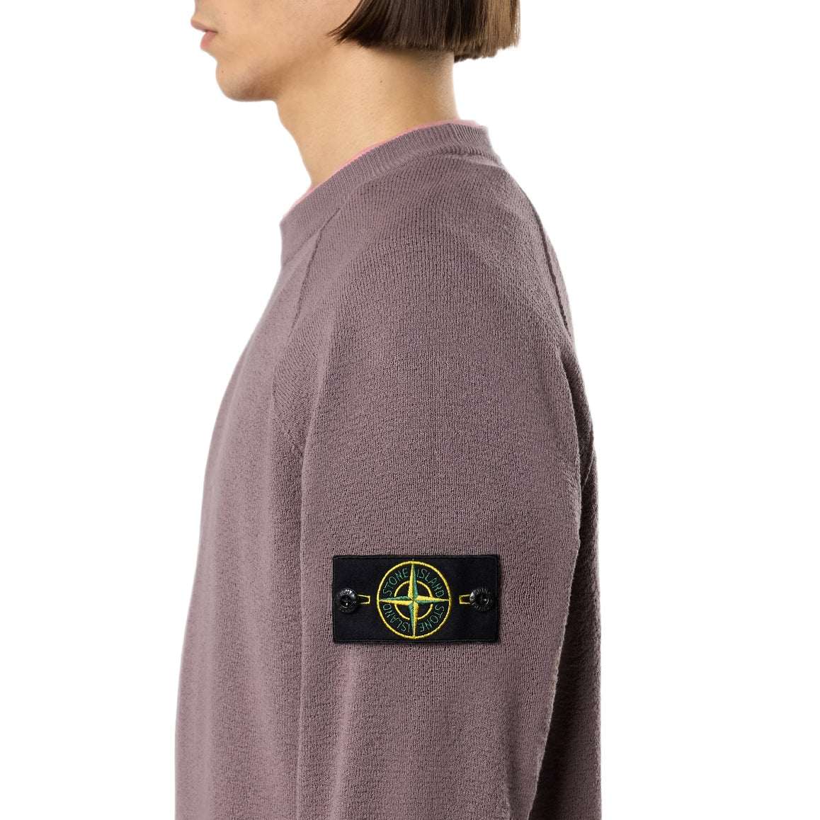 Stone Island Raglan Sleeve Knitwear Jumper - V008F Purple Grey - Escape Menswear