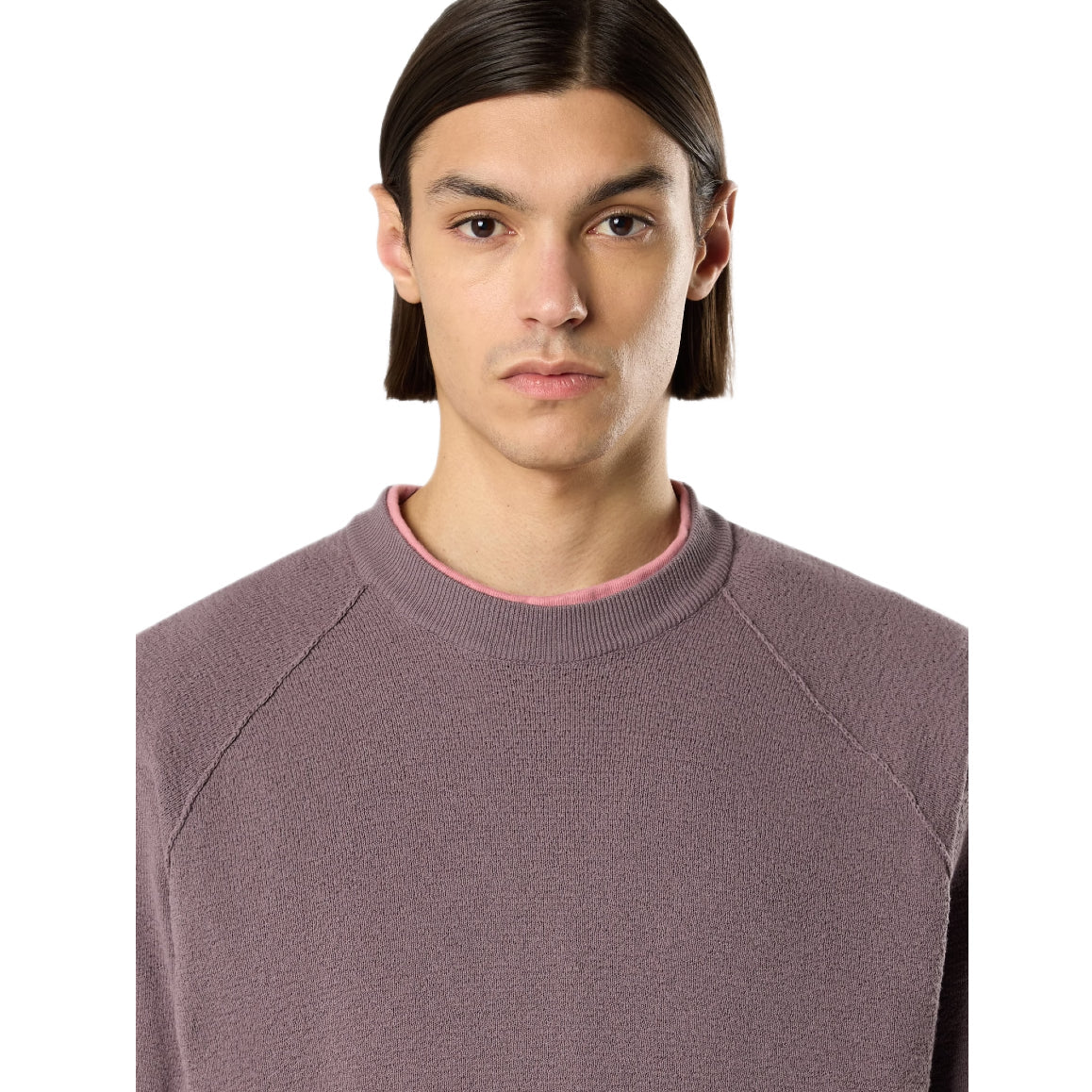 Stone Island Raglan Sleeve Knitwear Jumper - V008F Purple Grey - Escape Menswear