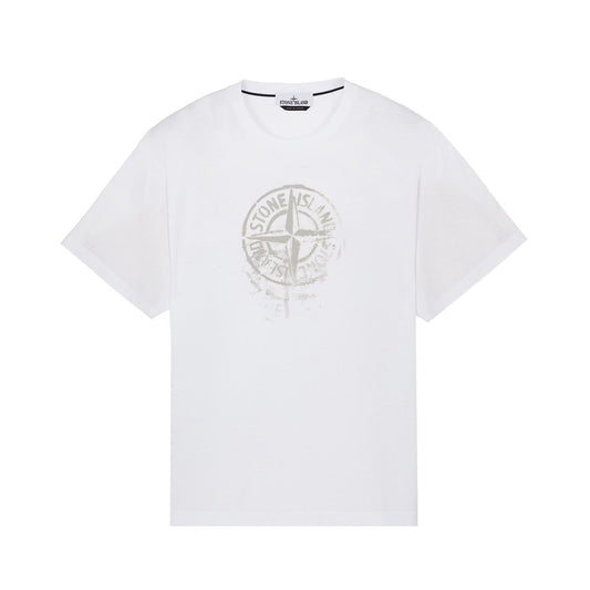 Stone Island Reflective One T-Shirt - V0001 White - Escape Menswear