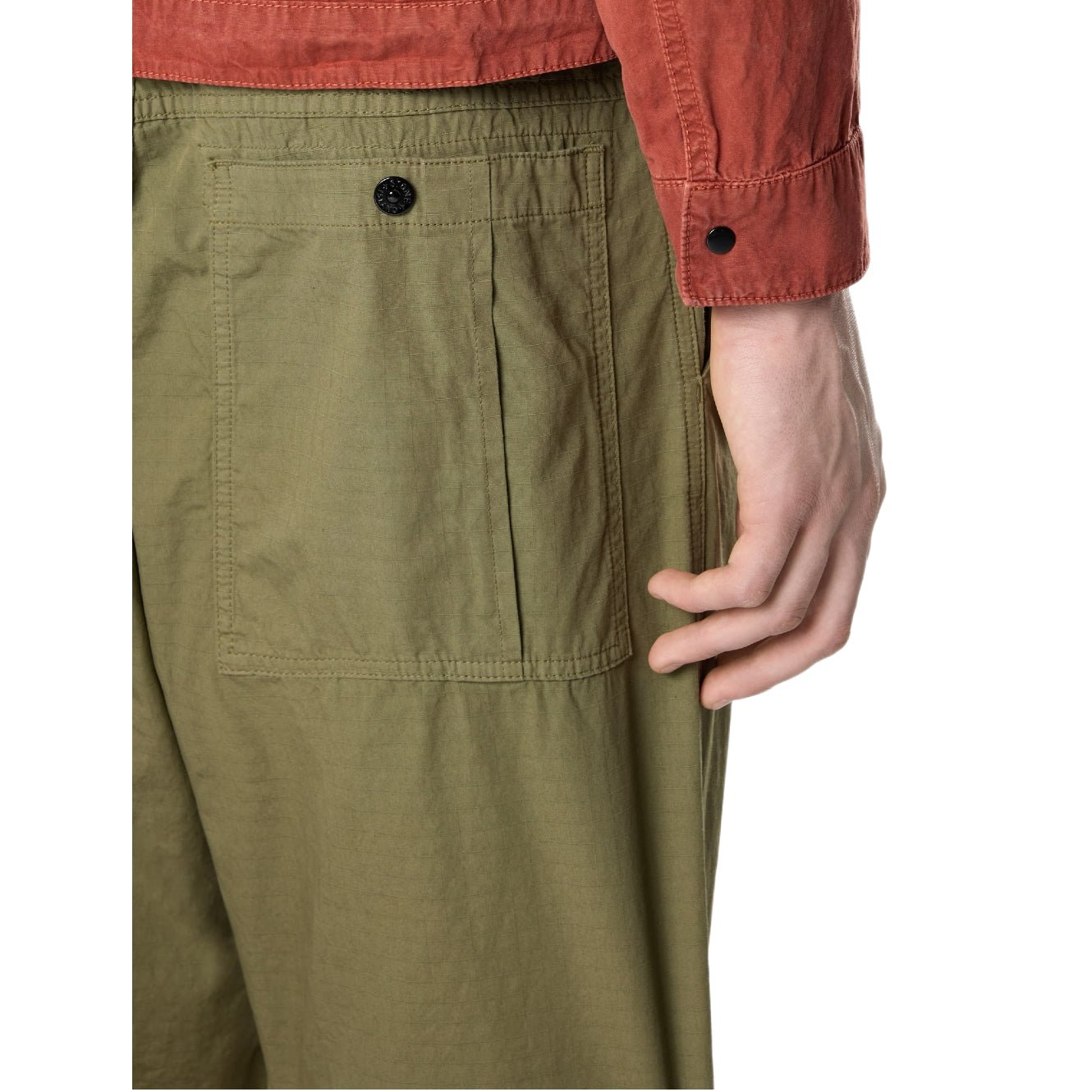 Stone Island Ripstop Cotton Trousers - V005G Military Green - Escape Menswear