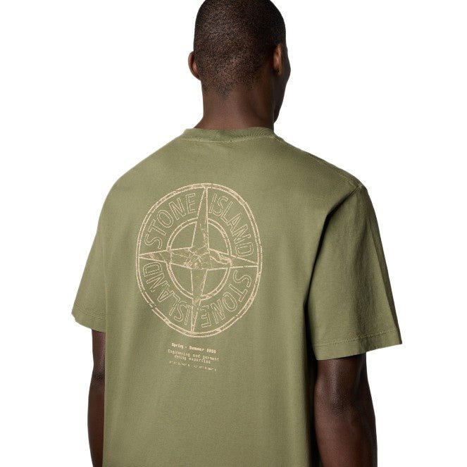 Stone Island Stone Print T-Shirt - 05G Military Green - Escape Menswear
