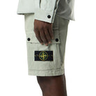 Stone Island Stretch Cotton Twill Cargo Shorts - 055 Sage Green - Escape Menswear