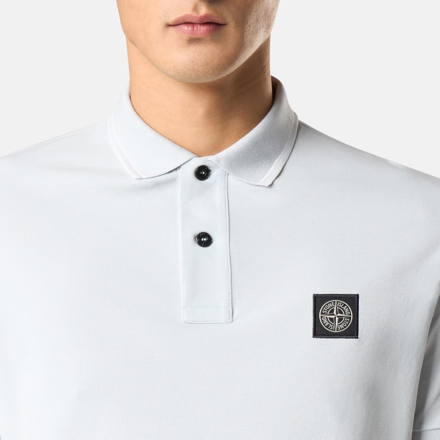 Stone Island Tipped Polo Shirt - V0041 Sky Blue - Escape Menswear