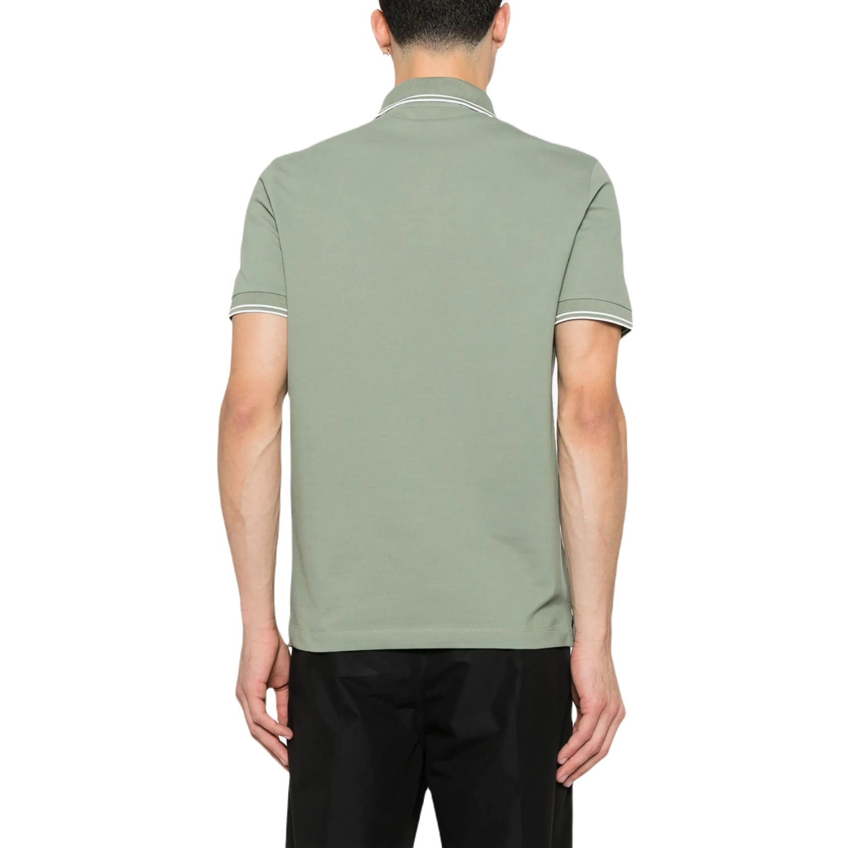 Stone Island Tipped Polo Shirt - V0055 Sage Green - Escape Menswear