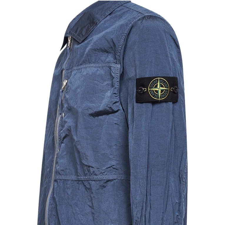 Stone Island Zip Pocket ECONYL® Nylon Overshirt - 024 Avio Blue - Escape Menswear
