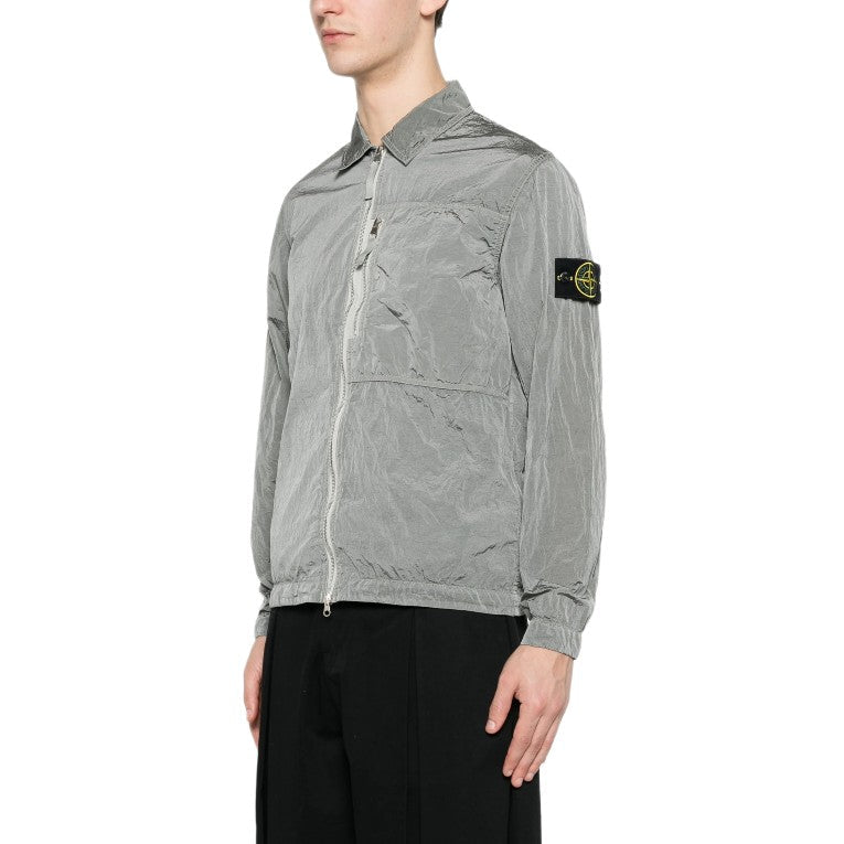 Stone Island Zip Pocket ECONYL® Nylon Overshirt - 061 Pearl Grey - Escape Menswear