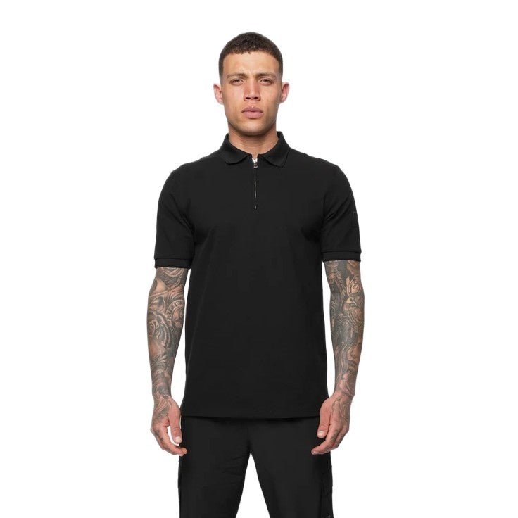 Valere Luxe Mercerised Pique Polo-Shirt - Black - Escape Menswear