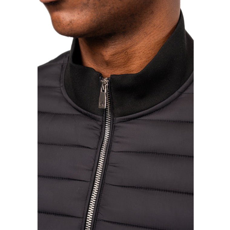 Valere Luxe Premium Quilted Hybrid Jacket - Black - Escape Menswear