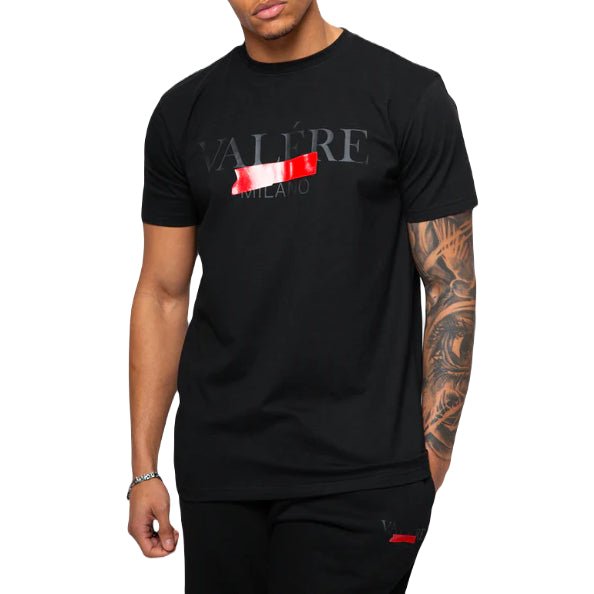 Valere Nastro T-Shirt - Black/Red - Escape Menswear