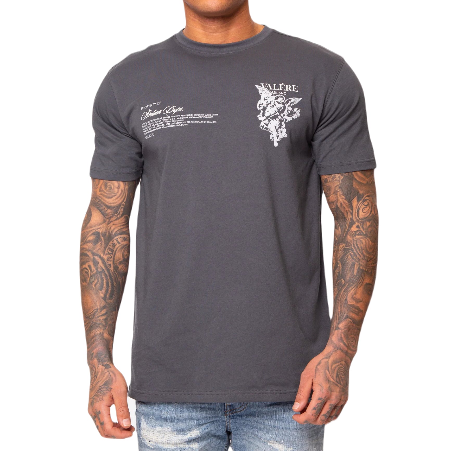 Valere Nesti T-Shirt - Charcoal - Escape Menswear