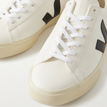 Veja CAMPO Chromefree Leather Trainer - Extra Wht/Blk - Escape Menswear