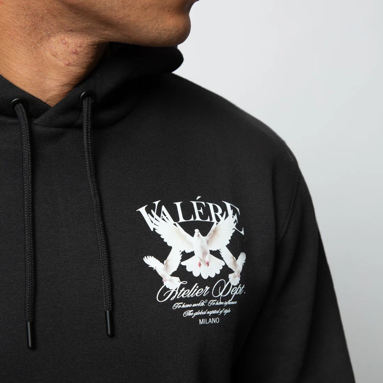 Velere Pertuso Hoodie - Black - Escape Menswear