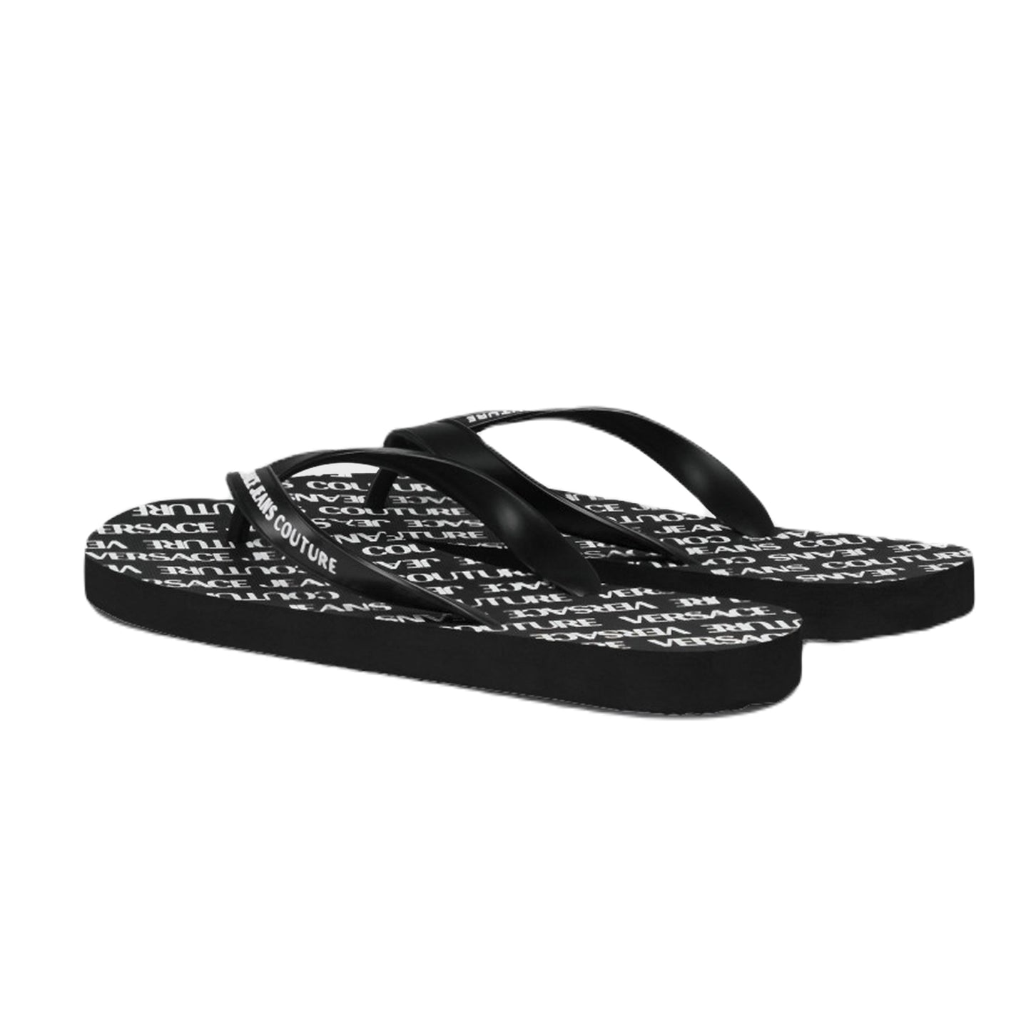 Versace E0YWASQ7 Rubber Flip Flops - E899 Black - Escape Menswear