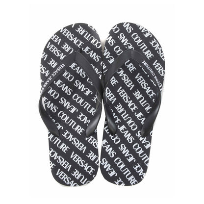 Versace E0YWASQ7 Rubber Flip Flops - E899 Black - Escape Menswear