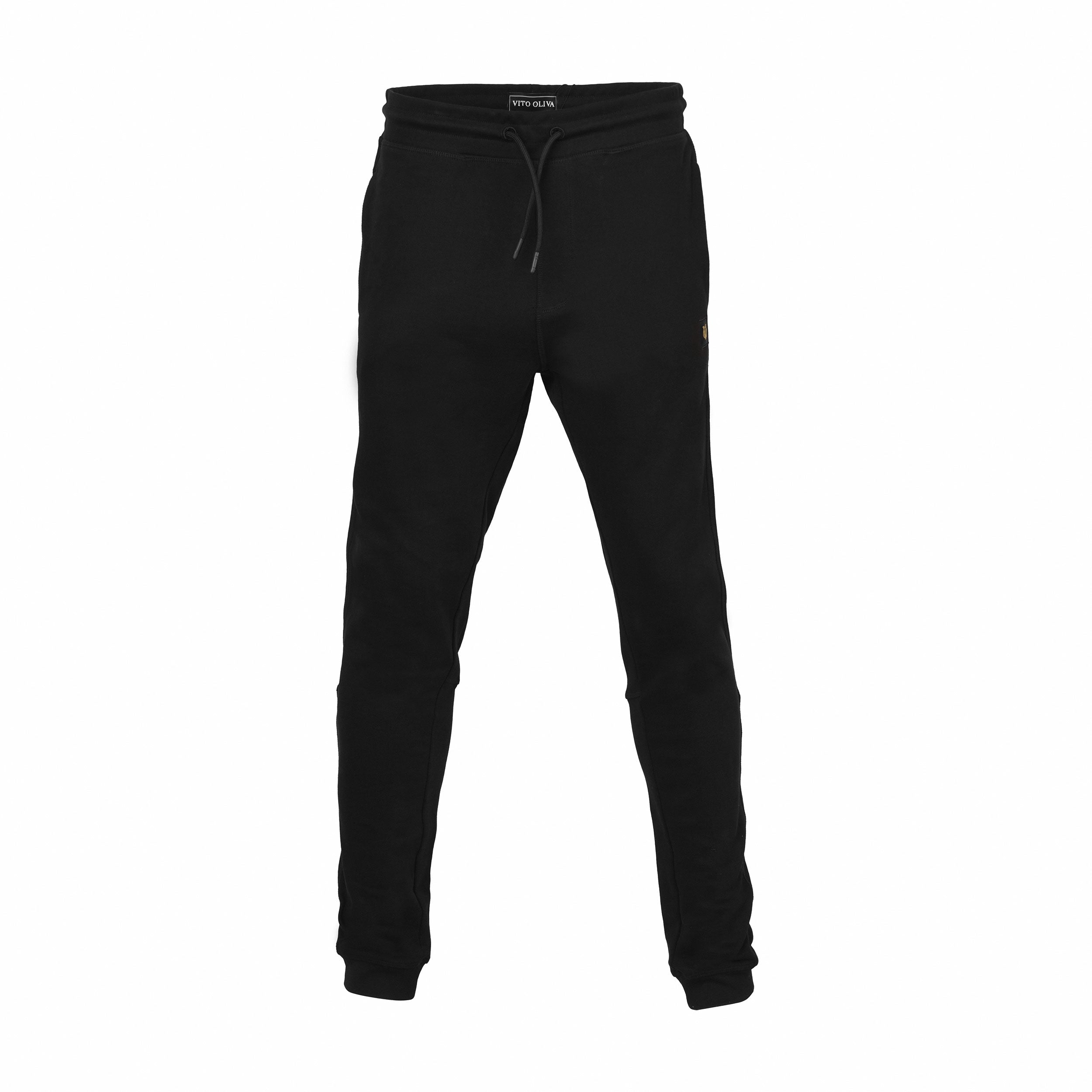 Vito Oliva Badge Joggers - Black - Escape Menswear