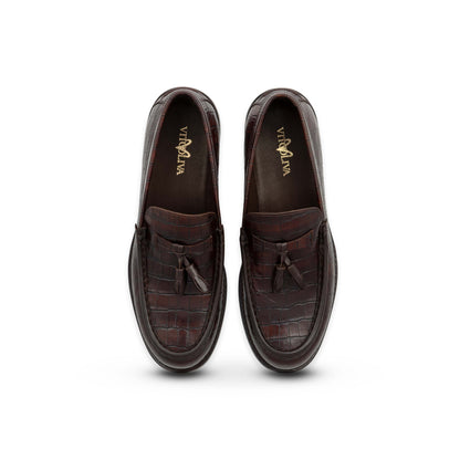 Vito Oliva Classic Shoes - Brown Croco - Escape Menswear