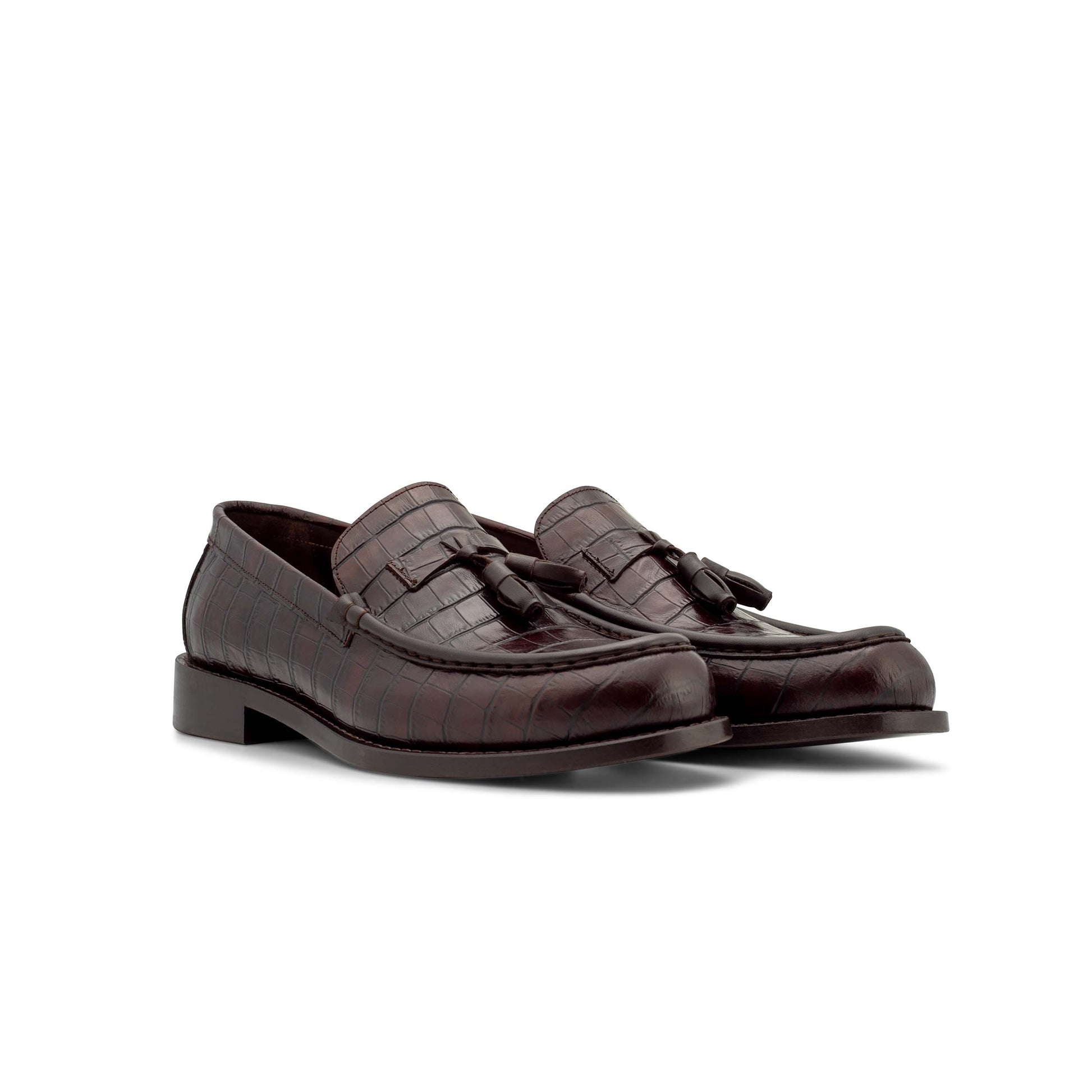 Vito Oliva Classic Shoes - Brown Croco - Escape Menswear