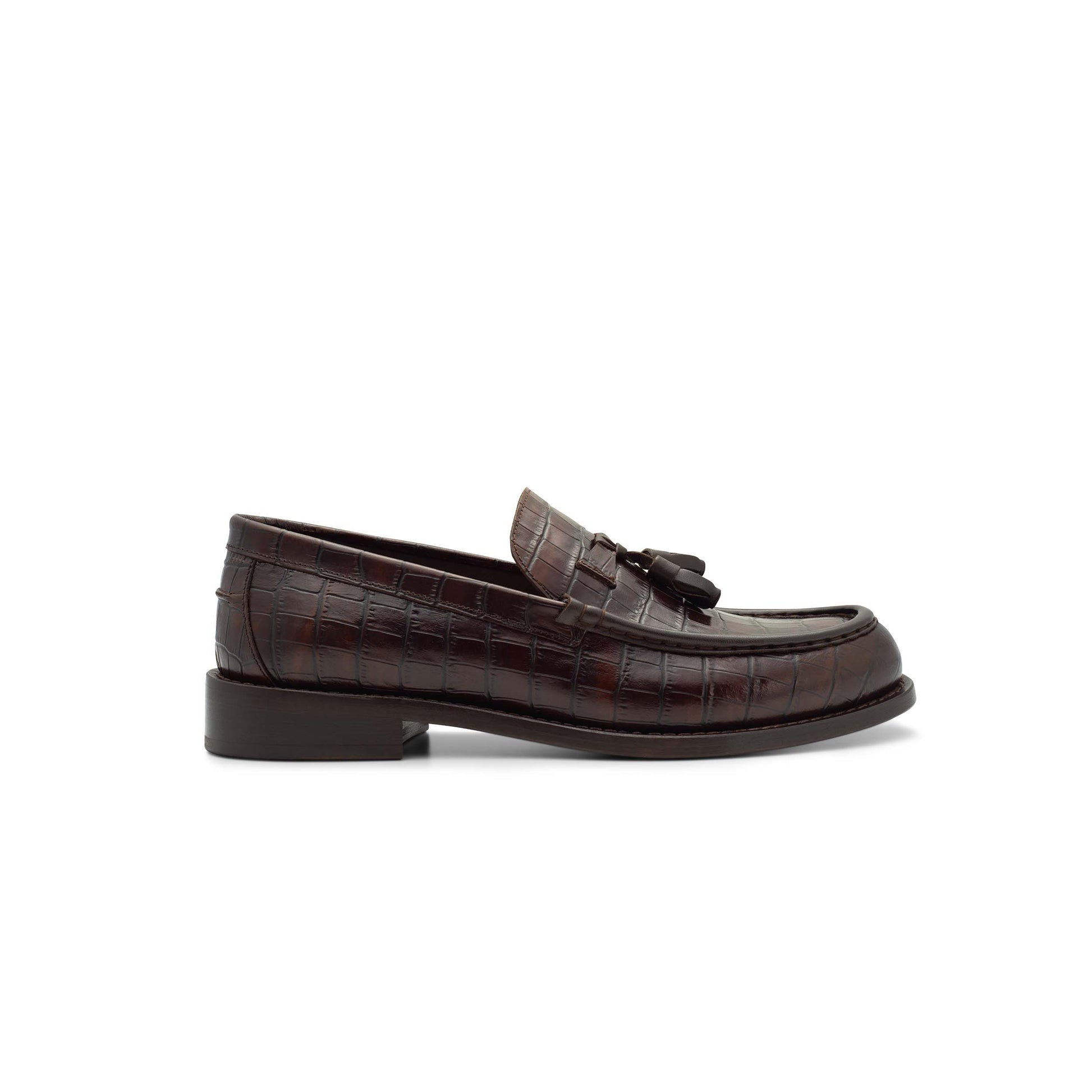 Vito Oliva Classic Shoes - Brown Croco - Escape Menswear