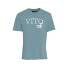 Vito Oliva Hanging Logo Extra Slim T-Shirt - 008 Airforce Blue - Escape Menswear