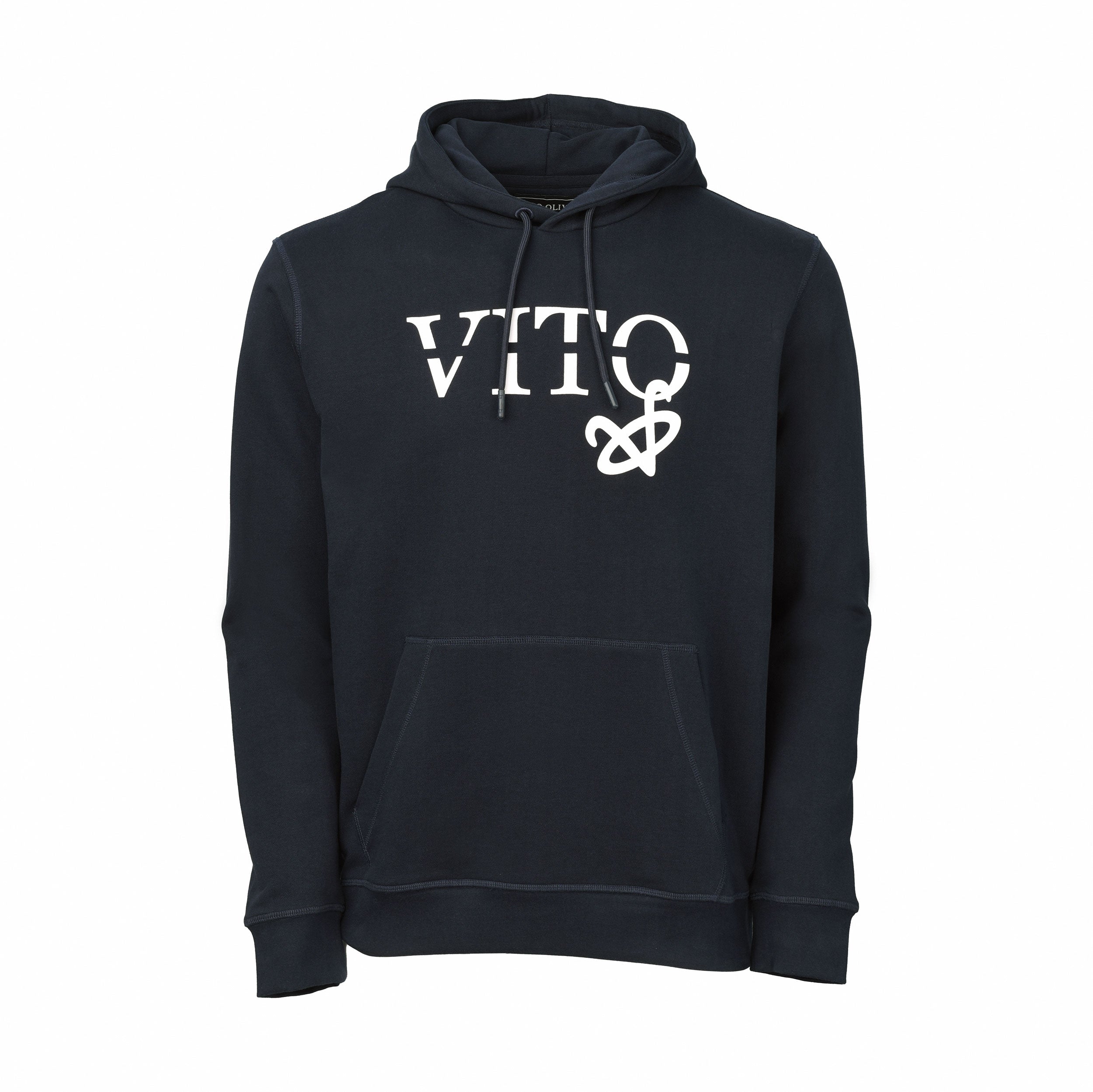 Vito Oliva Hanging Logo Hoodie - Navy - Escape Menswear