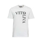 Vito Oliva Vertical Logo Extra Slim T-Shirt - 002 White - Escape Menswear