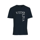 Vito Oliva Vertical Logo Extra Slim T-Shirt - 003 Navy Blue - Escape Menswear