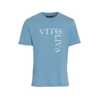 Vito Oliva Vertical Logo Extra Slim T-Shirt - 004 Sky Blue - Escape Menswear